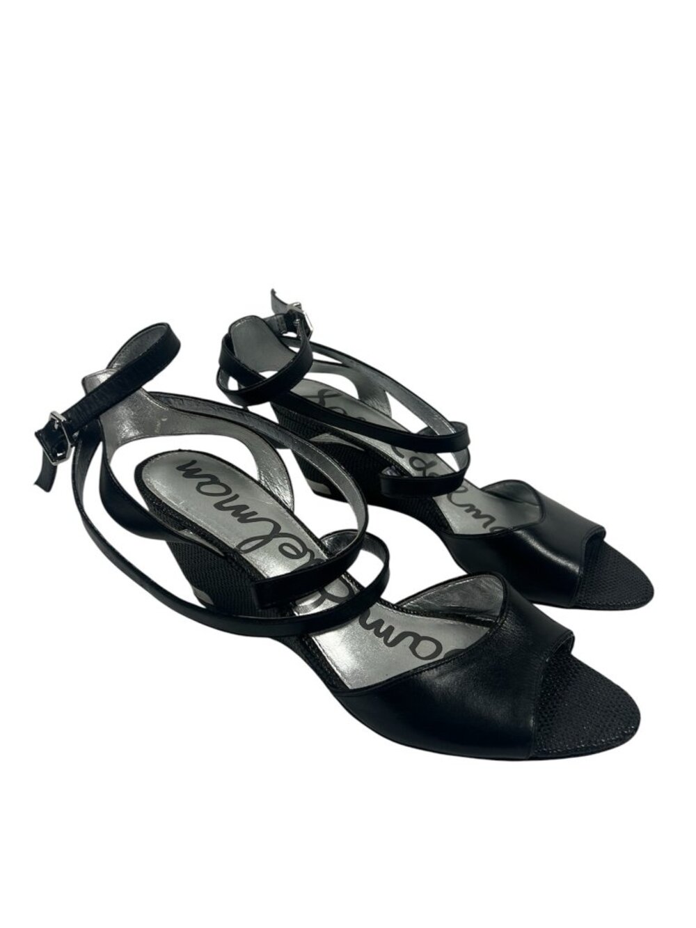 Sam Edelman Sandals Womens 9.5 Strappy Wedge Shoes Beach Summer Party Black